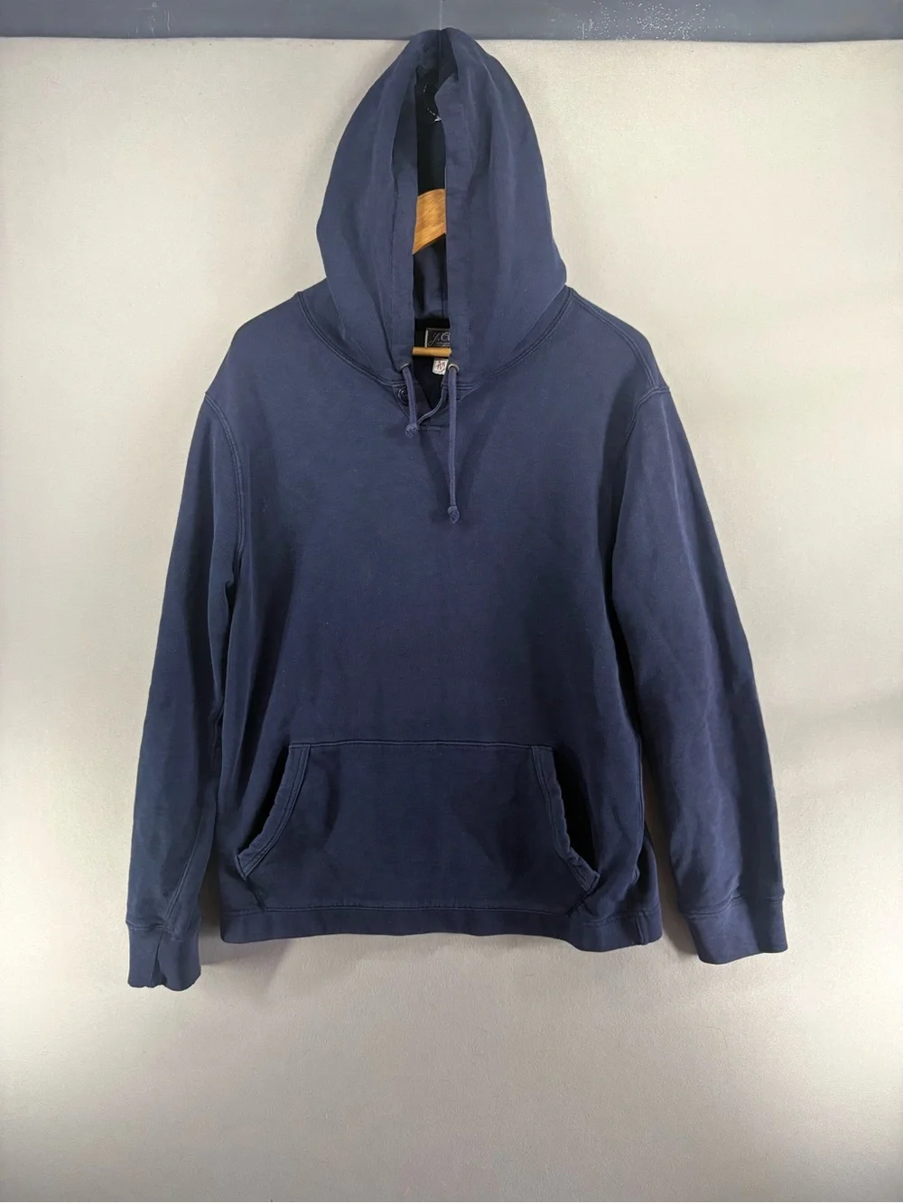 J.Crew Vintage Fleece Hoodie Sweatshirt Pullover Navy Size Medium